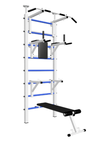 Шведская стенка Sv Sport враспор (Турник стандарт/Брусья/Стойка/Скамья) (258-275 см) арт.707