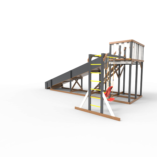 Детская площадка - деревянная горка Пикник "Зима №3" Ультра с рукоходом