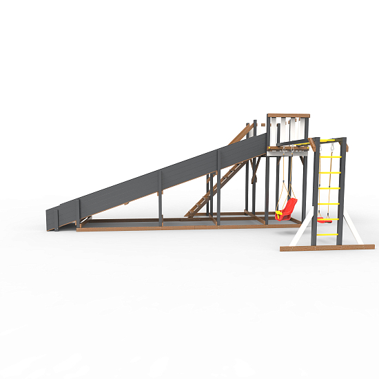 Детская площадка - деревянная горка Пикник "Зима №3" Ультра с рукоходом