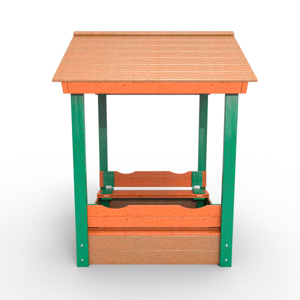 картинка Детская деревянная песочница с крышей "Вега" от магазина Лазалка