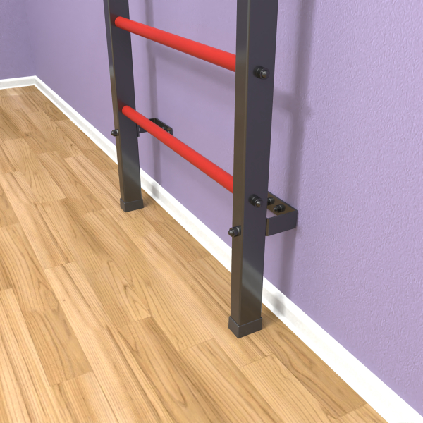 картинка Шведская стенка «LittleSport» Л Графит красные ступени от магазина Лазалка