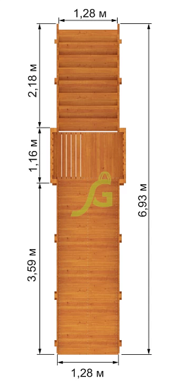 Зимняя горка "IgraGrad Snow Fox Start", скат 4 м
