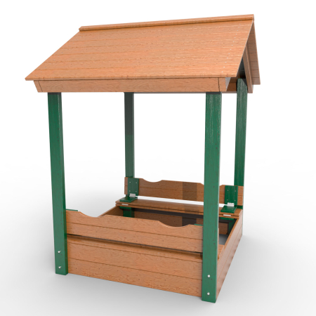 картинка Детская деревянная песочница с крышей "Форест" от магазина Лазалка