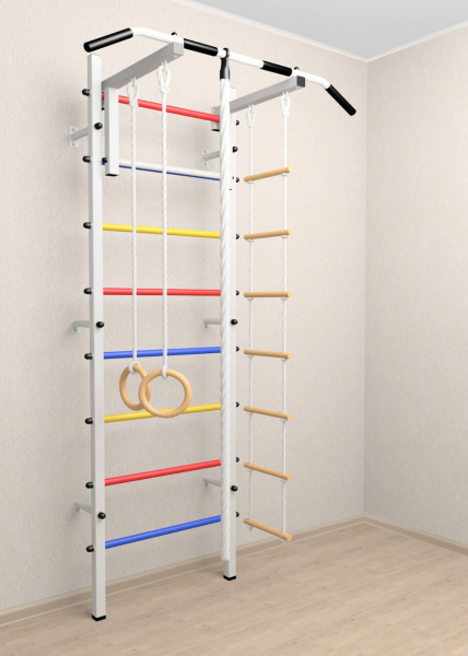картинка Шведская стенка Sv Sport 502 (Турник стандарт/Канат/Кольца/Лестница) арт. 502 от магазина Лазалка