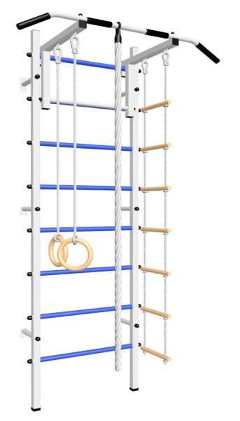 картинка Шведская стенка Sv Sport 502 (Турник стандарт/Канат/Кольца/Лестница) арт. 502 от магазина Лазалка