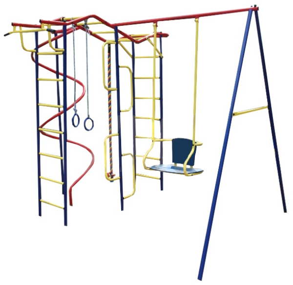 Детский спортивный комплекс для дачи Пионер "Вираж" (ТК2 пластик) со спиралью