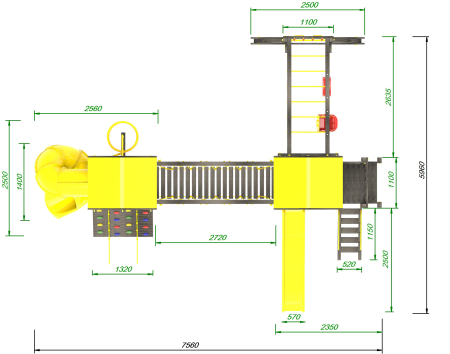 Детская площадка Пикник "Блэк" Кракен с винтовой трубой