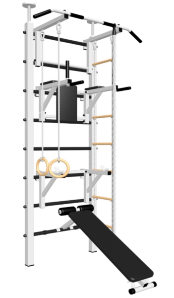 Шведская стенка Sv Sport враспор (Турник стандарт/Брусья/Стойка/Скамья/Канат/Кольца/Лестница) ( 275-295см) В 708