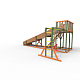 Детская площадка - деревянная горка Пикник "Зима №3" Вега с рукоходом