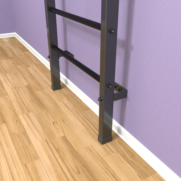 Шведская стенка «LittleSport» ПУ 2.0 Графит черные ступени