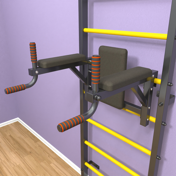 картинка Шведская стенка «LittleSport» Л 2.0 Графит желтые ступени от магазина Лазалка