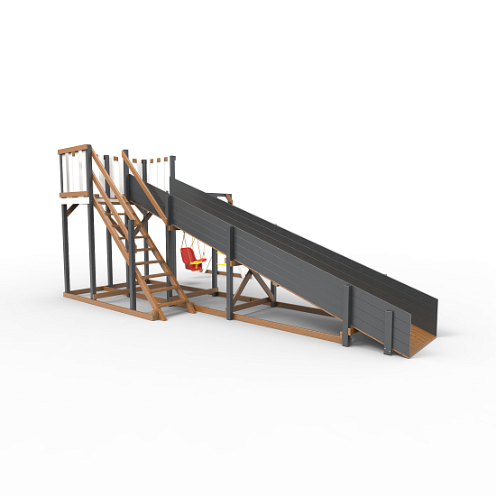 Детская площадка - деревянная горка Пикник "Зима №3" Ультра с рукоходом