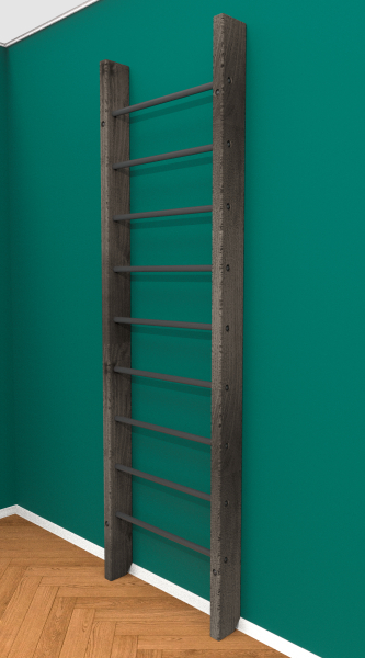 картинка Брашированная шведская стенка "Кастерли" Black (Черные ступени) от магазина Лазалка