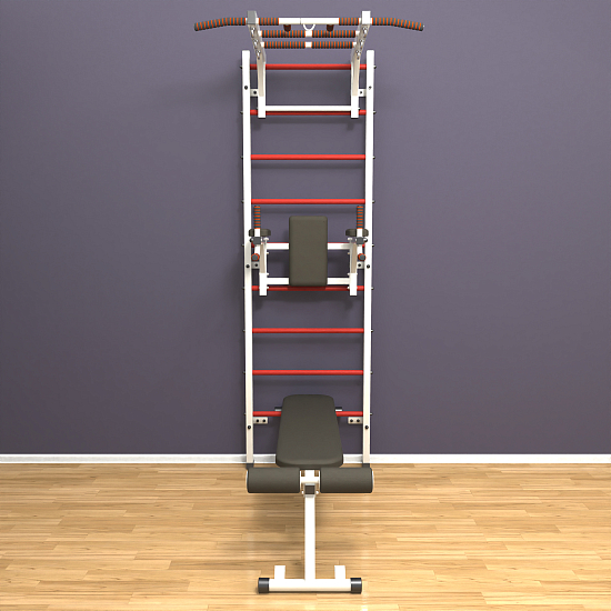 картинка Шведская стенка "LittleSport" Long 3.0 (белый*красный) от магазина Лазалка