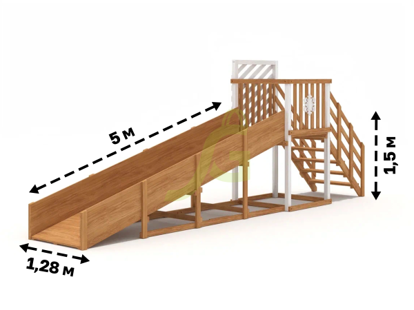 картинка Зимняя горка "IgraGrad Snow Fox", скат 5 м мод.2 от магазина Лазалка