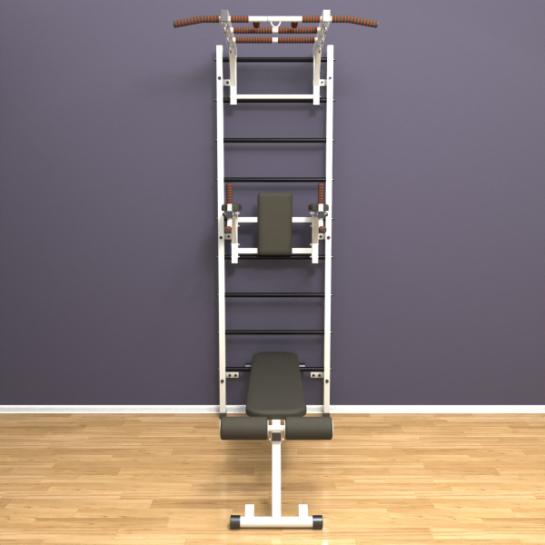 Шведская стенка «LittleSport» Л 3.0 Белый черные ступени