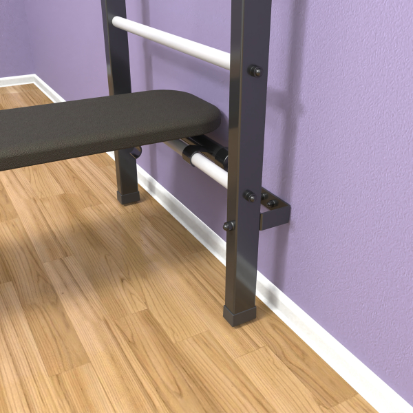 картинка Шведская стенка «LittleSport» ПУ 3.0 Графит белые ступени от магазина Лазалка