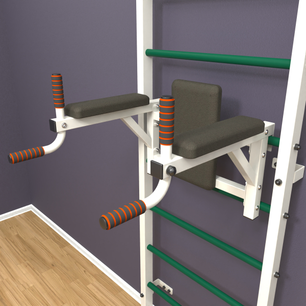 картинка Шведская стенка «LittleSport» Л 2.0 Белый зеленые ступени от магазина Лазалка